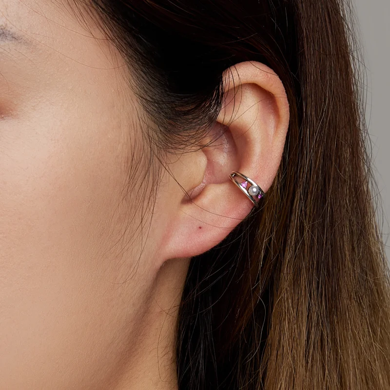 (afbeelding voor) Pandora Style Prachtige Shell Pearl Double Layer Oorclip - SCE1431 - Bekijken 5