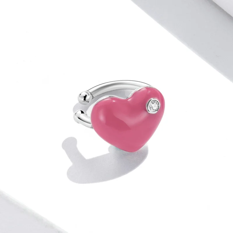 (afbeelding voor) Pandora Style Rose Rood Hart Oorclip - SCE1362 - Bekijken 2