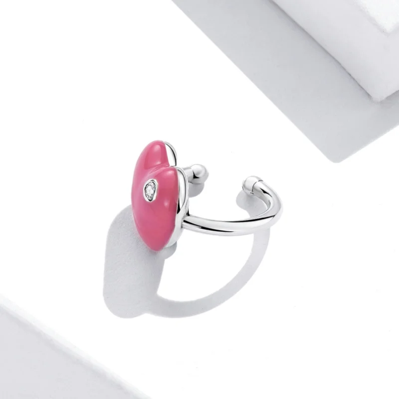 (afbeelding voor) Pandora Style Rose Rood Hart Oorclip - SCE1362 - Bekijken 3