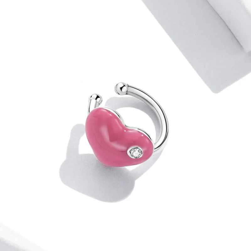 (afbeelding voor) Pandora Style Rose Rood Hart Oorclip - SCE1362 - Bekijken 4