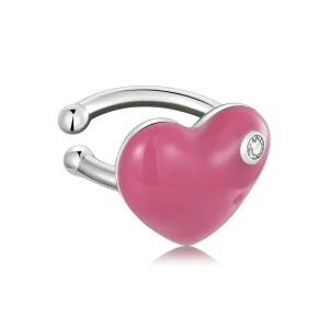 Pandora Style Rose Rood Hart Oorclip - SCE1362 (afbeelding voor) Pandora Style Rose Rood Hart Oorclip - SCE1362