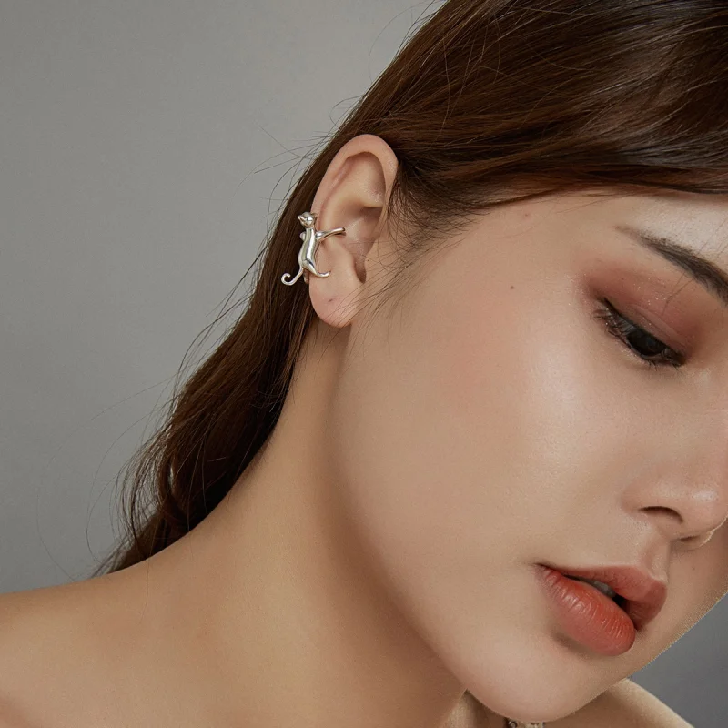 (afbeelding voor) Pandora Style Schattig Kitten Oorclip - SCE967 - Bekijken 5