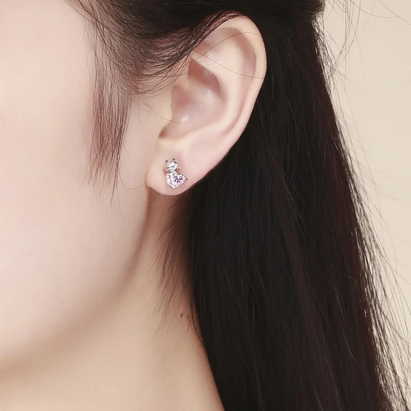 (afbeelding voor) Pandora Style Aanbiddelijke Kat Oorknopjes - SCE453 - Bekijken 5