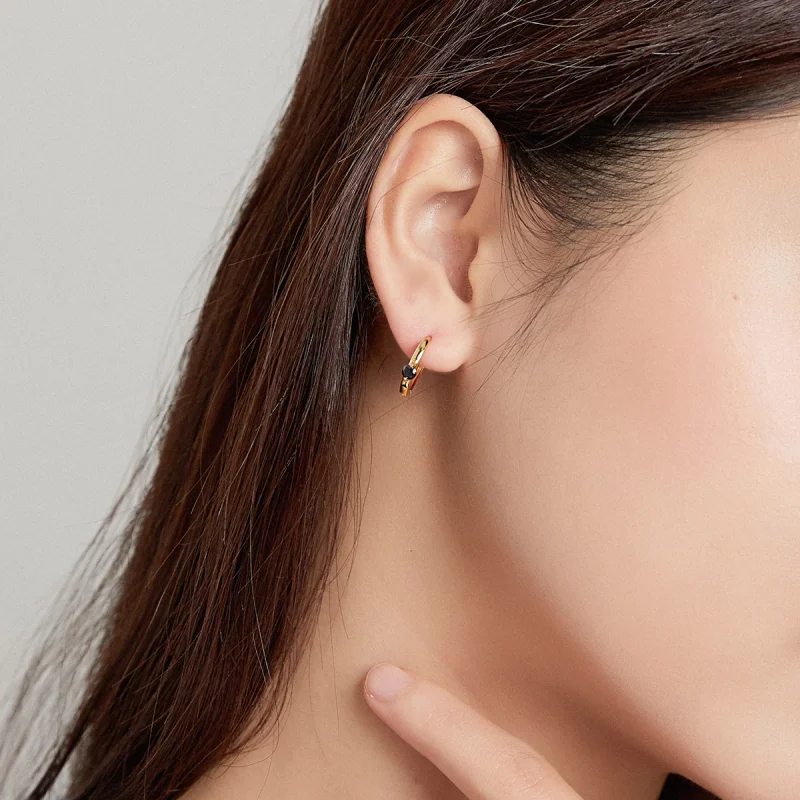 (afbeelding voor) Pandora Style Bal Oorringen - SCE1050-BK - Bekijken 4