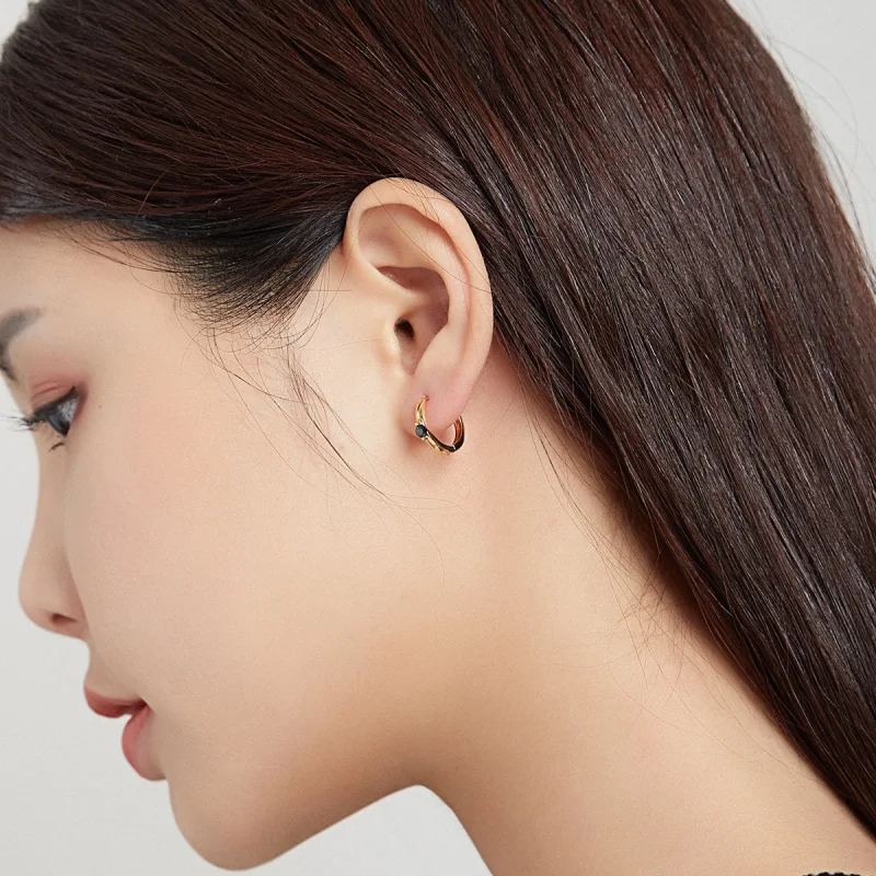 (afbeelding voor) Pandora Style Bal Oorringen - SCE1050-BK - Bekijken 6