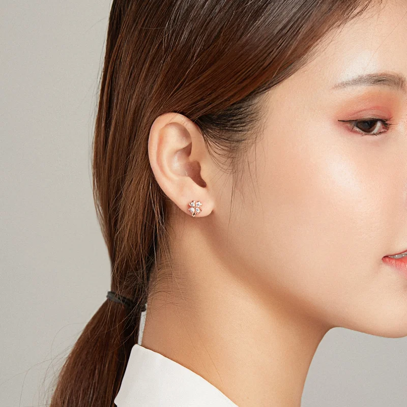 (afbeelding voor) Pandora Style Bicolor Gelukkig Gras en Vlinders Oorknopjes - SCE1008 - Bekijken 5