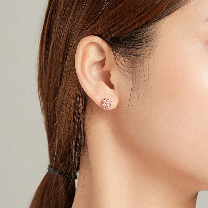 (afbeelding voor) Pandora Style Bicolor Gelukkig Gras en Vlinders Oorknopjes - SCE1008 - Bekijken 8