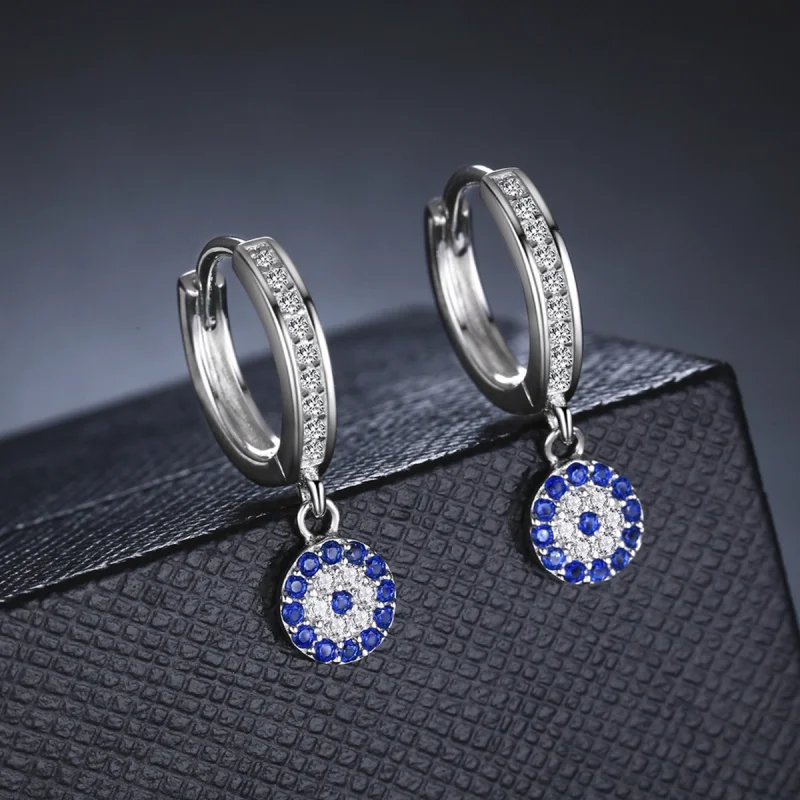 (afbeelding voor) Pandora Style Boze oog Oorhangers - SCE058 - Bekijken 7