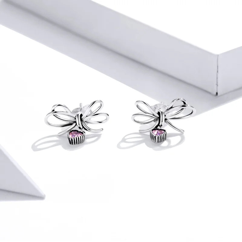 (afbeelding voor) Pandora Style Cadeau met strik Oorknopjes - SCE962 - Bekijken 2