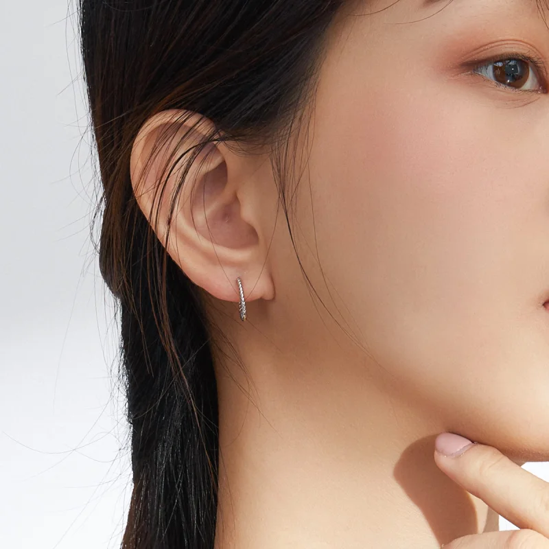 (afbeelding voor) Pandora Style Cirkel henneptouw Oorringen - SCE841 - Bekijken 5