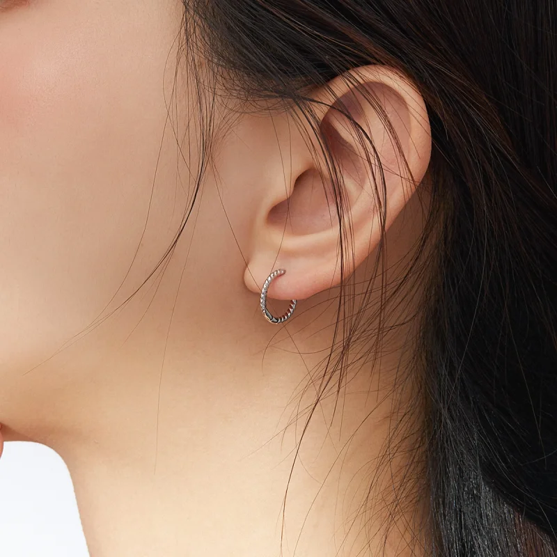 (afbeelding voor) Pandora Style Cirkel henneptouw Oorringen - SCE841 - Bekijken 6