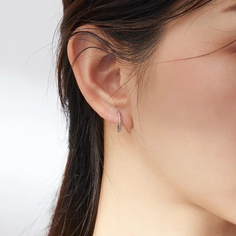 (afbeelding voor) Pandora Style Cirkel henneptouw Oorringen - SCE841 - Bekijken 7