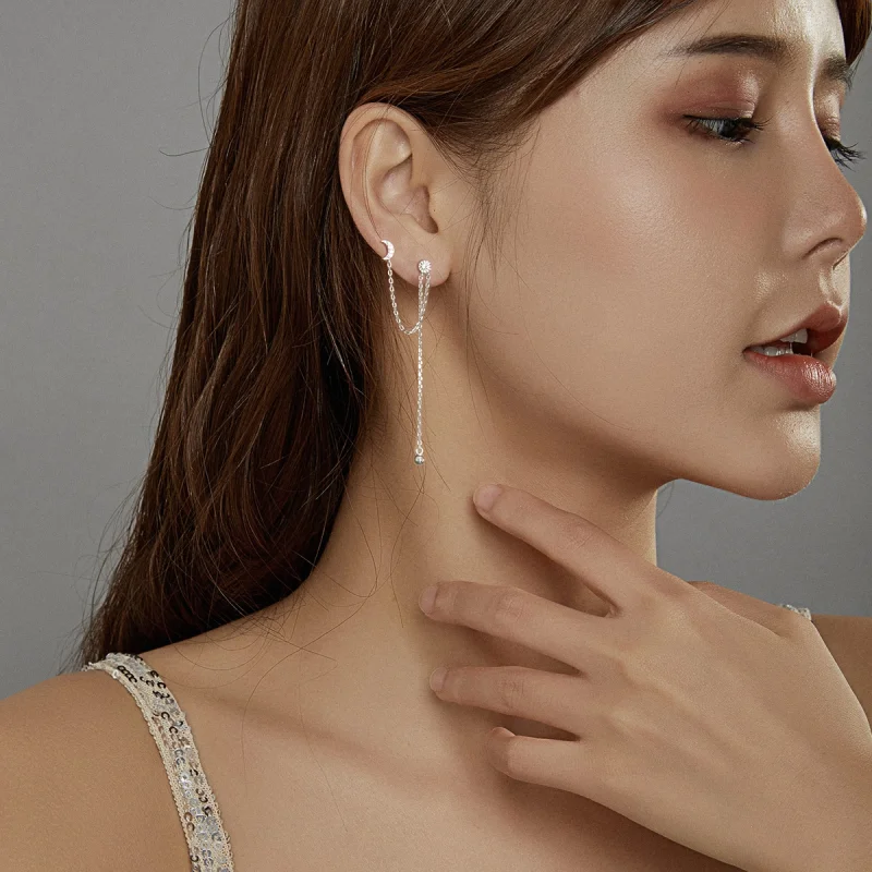 (afbeelding voor) Pandora Style Dromerige maan en sterren Star Oorhangers - BSE431 - Bekijken 8