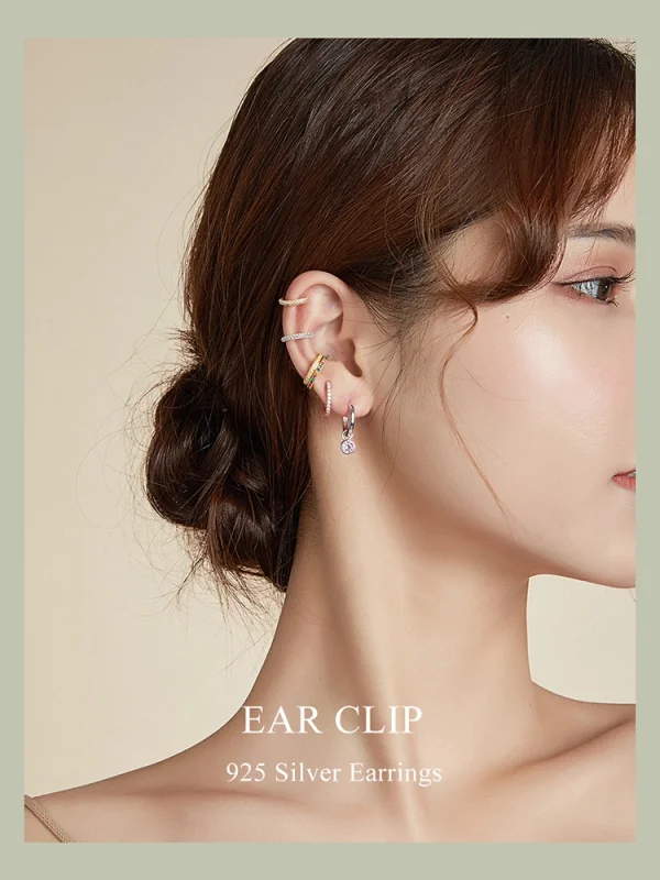 (afbeelding voor) Pandora Style Eenvoudig Oorclip - SCE996-B - Bekijken 4