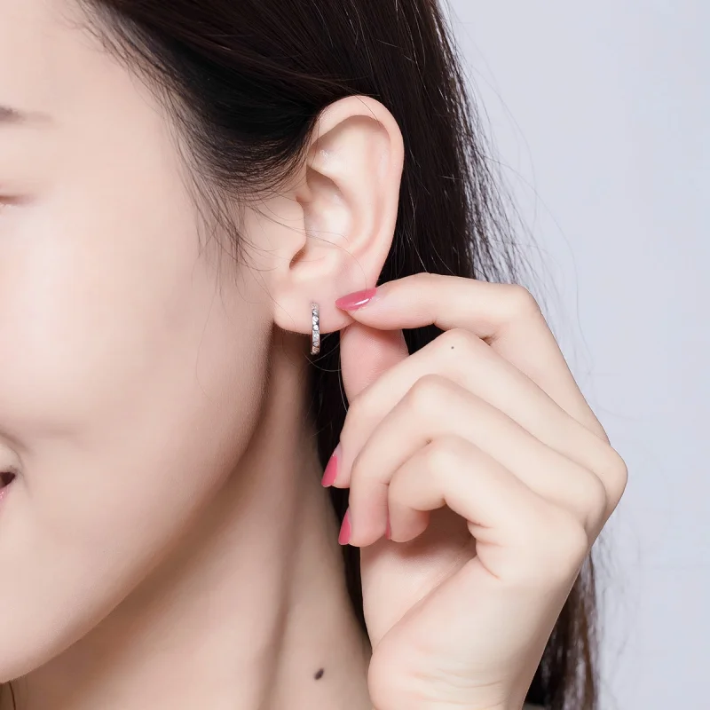 (afbeelding voor) Pandora Style Eenvoudig Oorringen - BSE101 - Bekijken 8