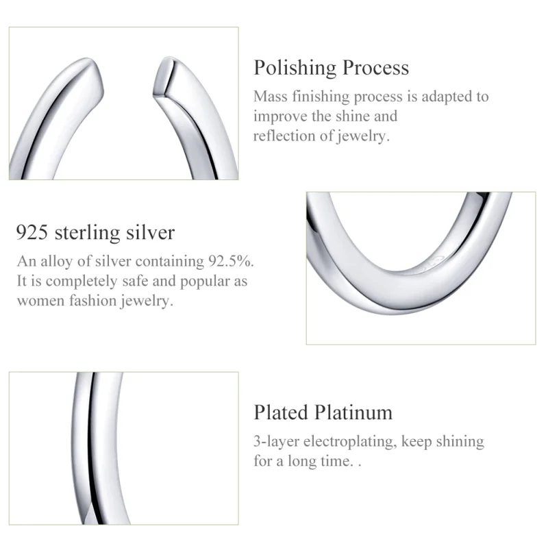 (afbeelding voor) Pandora Style Eenvoudig Oorringen - SCE647 - Bekijken 3