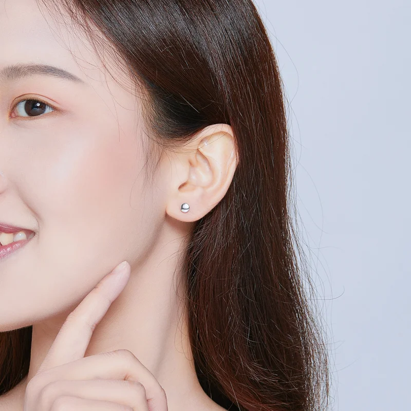 (afbeelding voor) Pandora Style Eenvoudige Boon Oorknopjes - SCE705-A - Bekijken 6