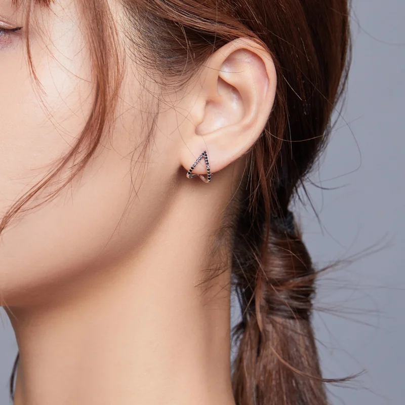 (afbeelding voor) Pandora Style Eenvoudige geometrie Oorknopjes - SCE924 - Bekijken 6