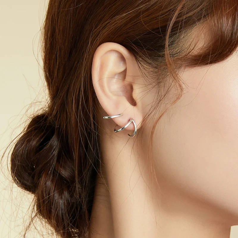 (afbeelding voor) Pandora Style Eenvoudige lijn Oorknopjes - SCE986 - Bekijken 6