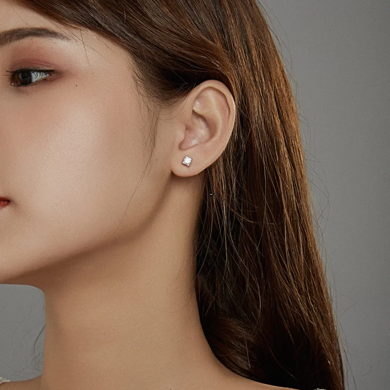 (afbeelding voor) Pandora Style Eenvoudige zirkoon Oorknopjes - SCE974 - Bekijken 7