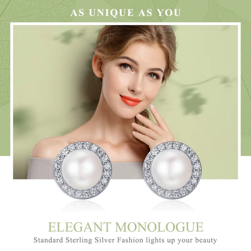 (afbeelding voor) Pandora Style Elegante monoloog Oorknopjes - SCE122 - Bekijken 3