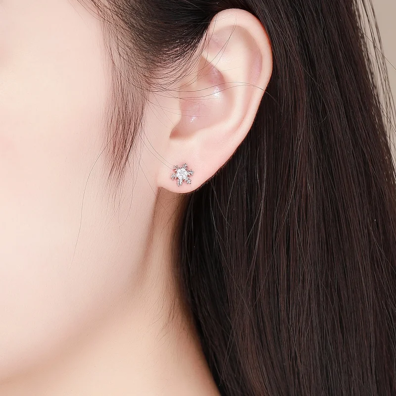 (afbeelding voor) Pandora Style Elegante sneeuwvlokken Oorknopjes - BSE009 - Bekijken 5