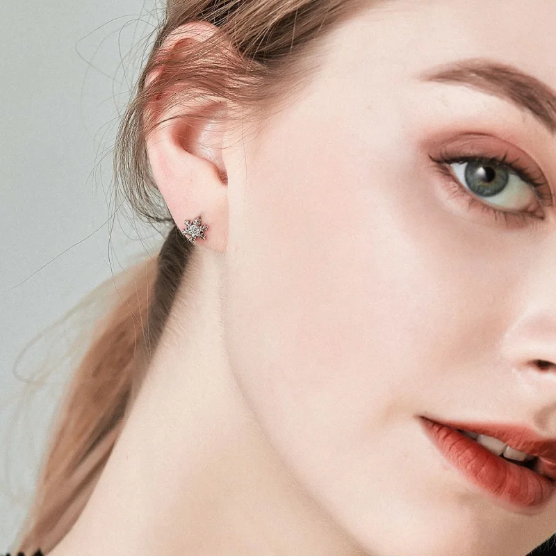 (afbeelding voor) Pandora Style Elegante sneeuwvlokken Oorknopjes - BSE009 - Bekijken 6