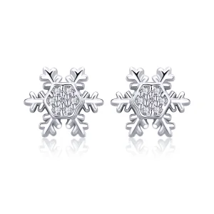 (afbeelding voor) Pandora Style Elegante sneeuwvlokken Oorknopjes - BSE009