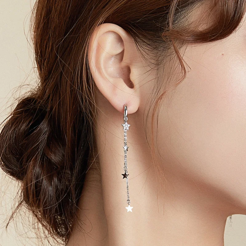 (afbeelding voor) Pandora Style Elegante stermaan Oorhangers - SCE982 - Bekijken 7