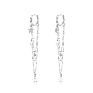 (afbeelding voor) Pandora Style Elegante stermaan Oorhangers - SCE982