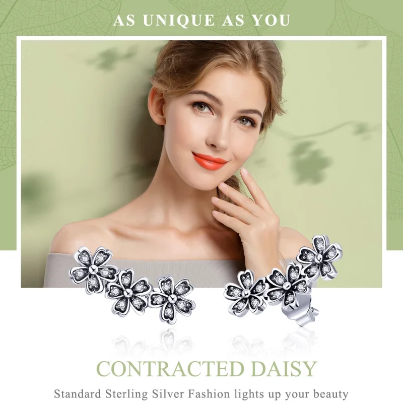 (afbeelding voor) Pandora Style Gecontracteerde Daisy Oorknopjes - SCE419 - Bekijken 2