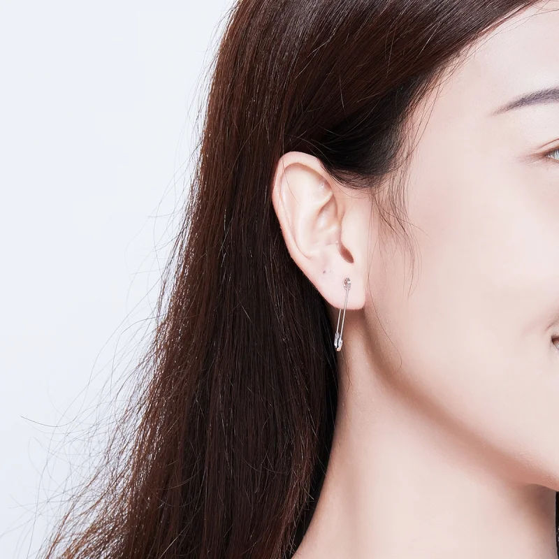 (afbeelding voor) Pandora Style Gelukkig Paperclip Oorknopjes - SCE695-A - Bekijken 5