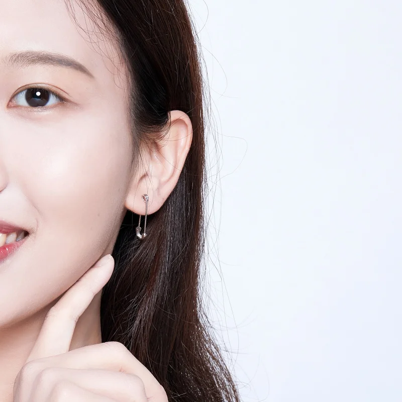 (afbeelding voor) Pandora Style Gelukkig Paperclip Oorknopjes - SCE695-A - Bekijken 7