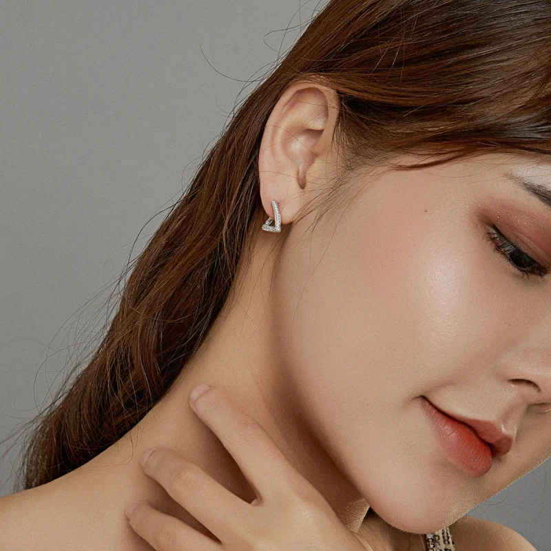 (afbeelding voor) Pandora Style Geometrisch Oorringen - SCE975 - Bekijken 5