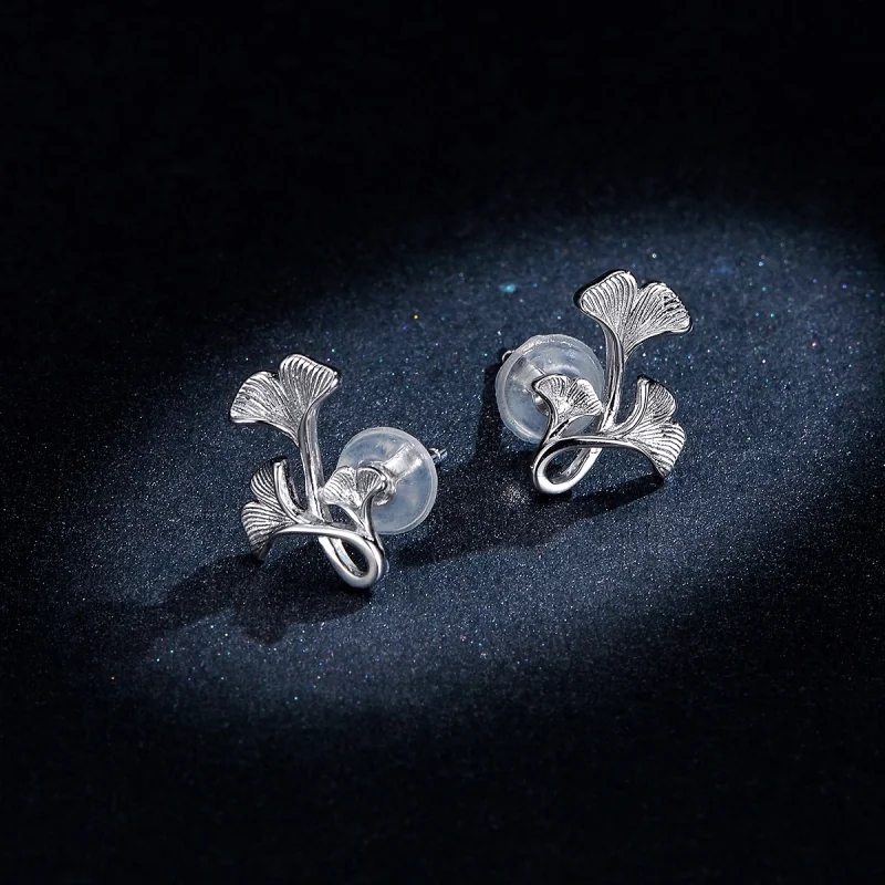 (afbeelding voor) Pandora Style Ginkgo blad Oorknopjes - BSE328 - Bekijken 8