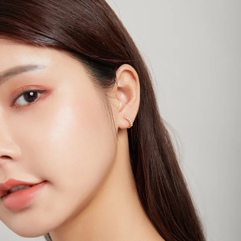 (afbeelding voor) Pandora Style Glanzend wit Oorringen - SCE1103 - Bekijken 3