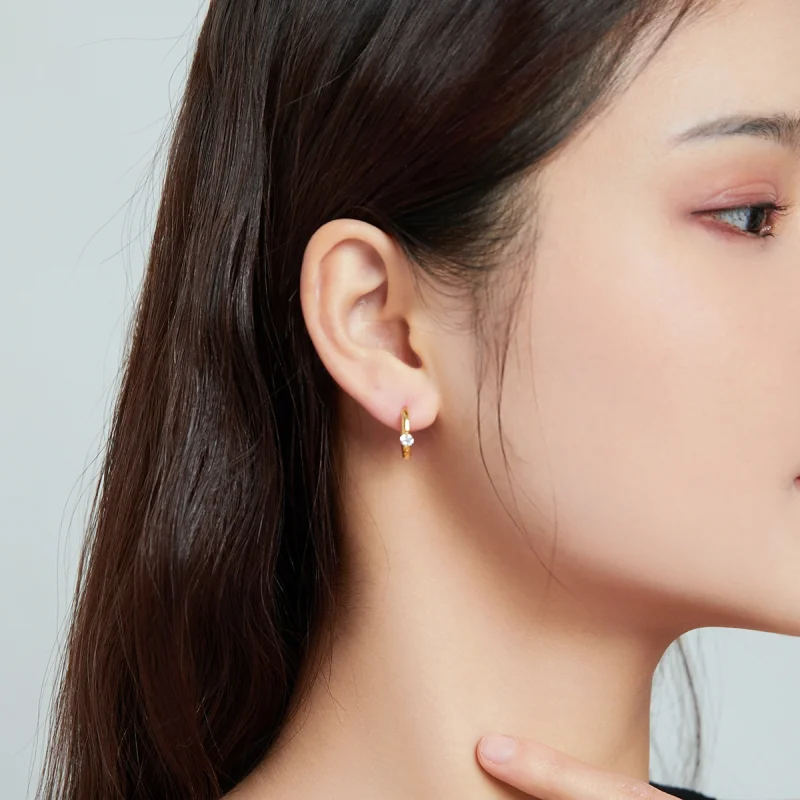 (afbeelding voor) Pandora Style Glanzende diamant Oorringen - SCE1050-B - Bekijken 4