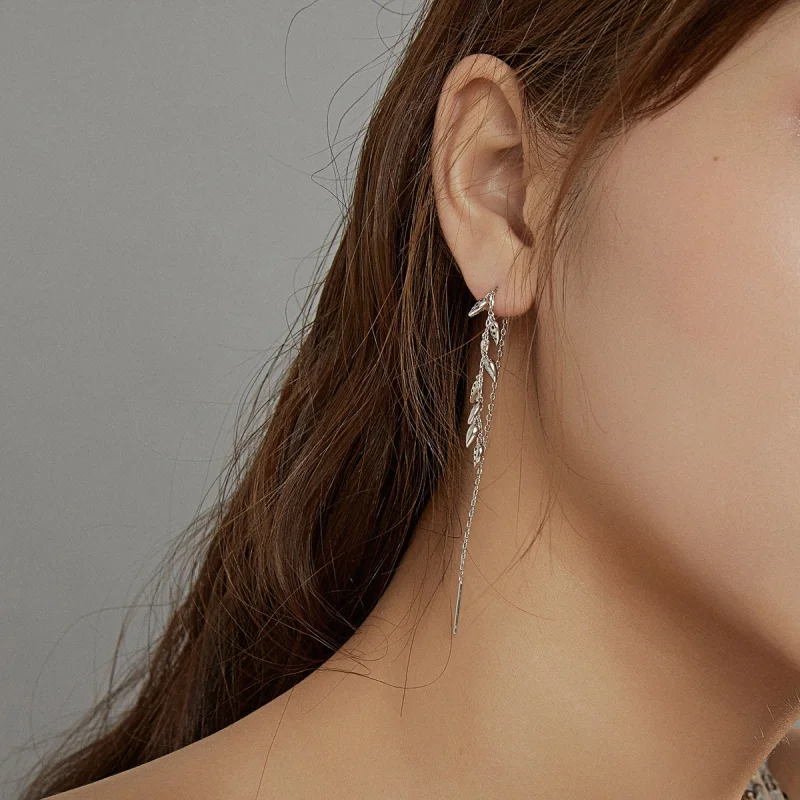 (afbeelding voor) Pandora Style Glanzende Tarwe Oorhangers - BSE447 - Bekijken 6