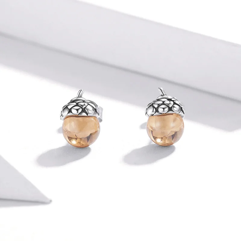 (afbeelding voor) Pandora Style Glanzende Vrucht van de Eiken Boom Oorknopjes - SCE935 - Bekijken 2