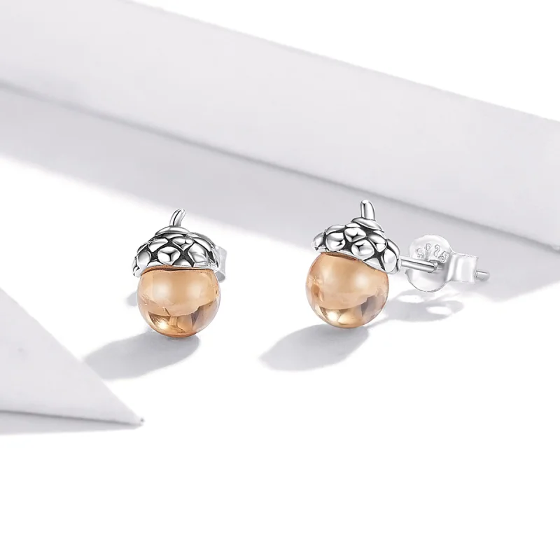 (afbeelding voor) Pandora Style Glanzende Vrucht van de Eiken Boom Oorknopjes - SCE935 - Bekijken 3