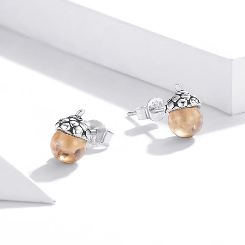 (afbeelding voor) Pandora Style Glanzende Vrucht van de Eiken Boom Oorknopjes - SCE935 - Bekijken 4