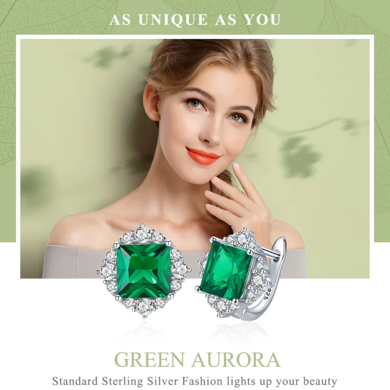(afbeelding voor) Pandora Style Groene Aurora Oorknopjes - SCE540 - Bekijken 2