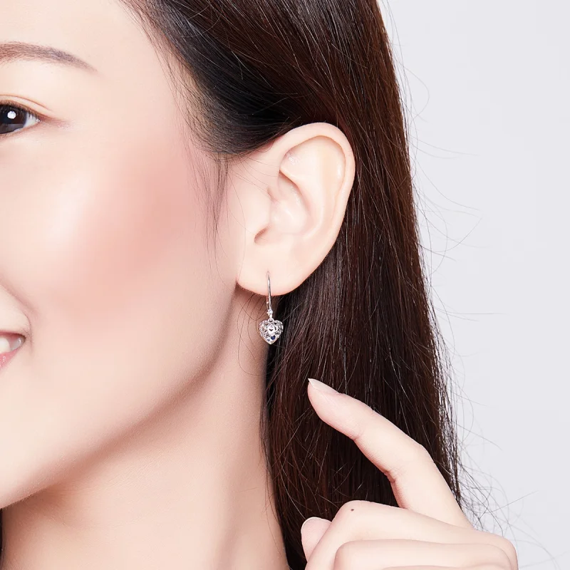 (afbeelding voor) Pandora Style Hart vorm Oorhangers - SCE746 - Bekijken 5