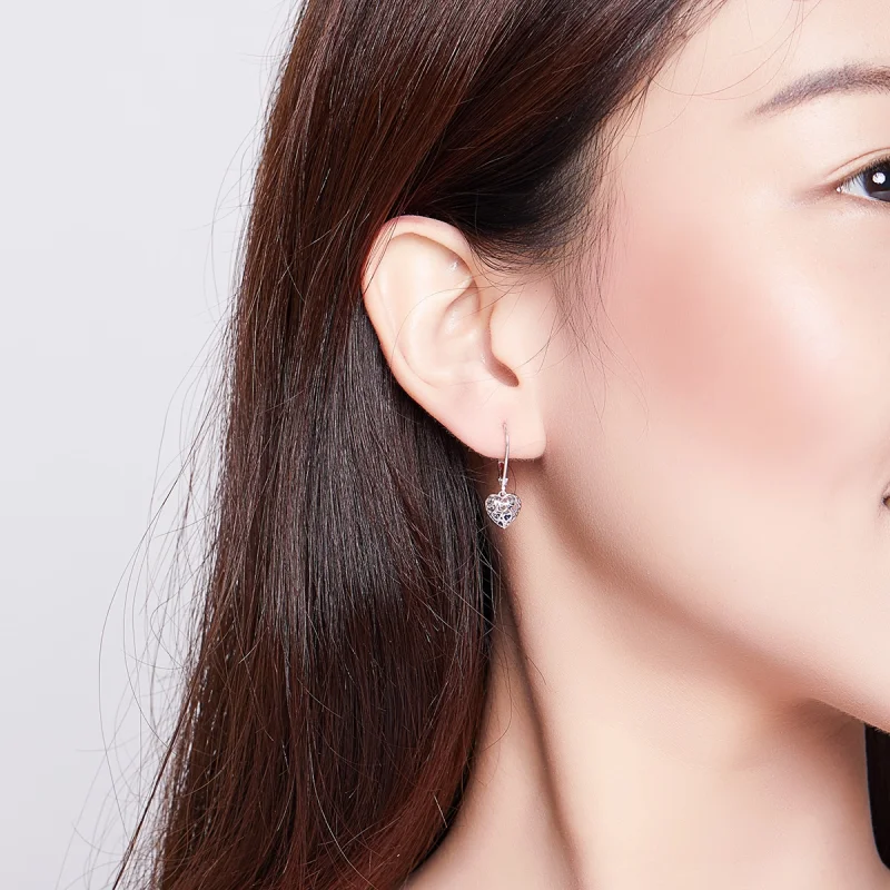 (afbeelding voor) Pandora Style Hart vorm Oorhangers - SCE746 - Bekijken 7