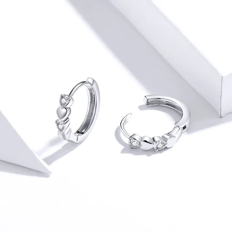 (afbeelding voor) Pandora Style Hart vorm Oorringen - SCE777 - Bekijken 2