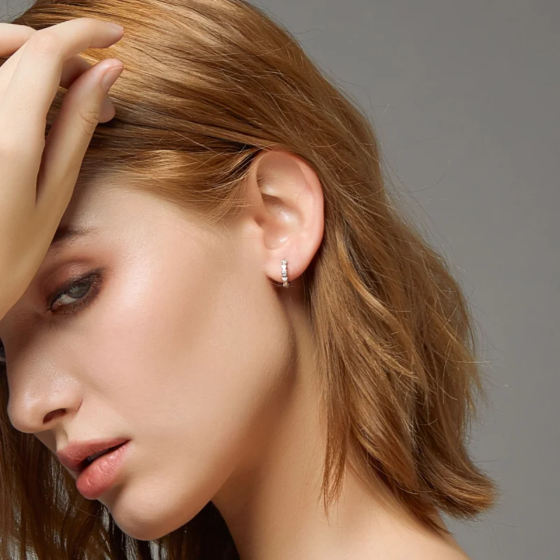 (afbeelding voor) Pandora Style Hart vorm Oorringen - SCE777 - Bekijken 5