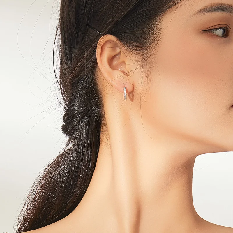 (afbeelding voor) Pandora Style Hart vorm Oorringen - SCE868 - Bekijken 5