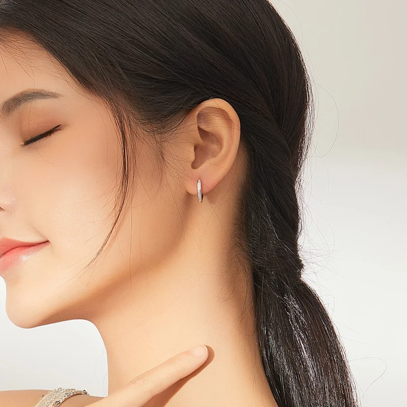 (afbeelding voor) Pandora Style Hart vorm Oorringen - SCE868 - Bekijken 6