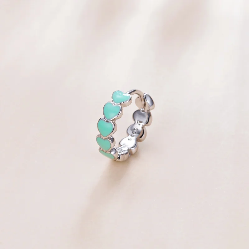 (afbeelding voor) Pandora Style Harten Oorringen - SCE1052-TQ - Bekijken 2