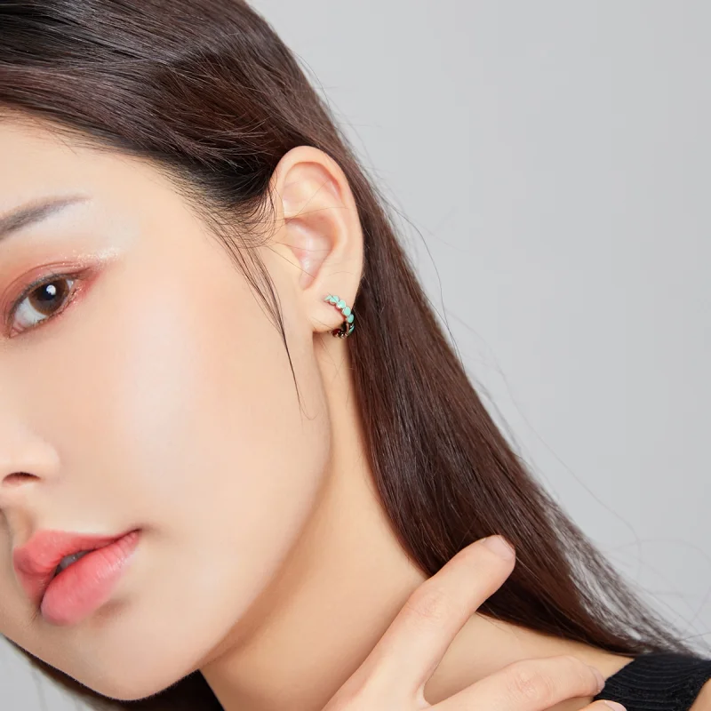 (afbeelding voor) Pandora Style Harten Oorringen - SCE1052-TQ - Bekijken 3